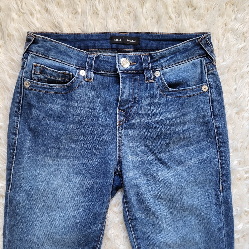 True Religion Womans Ankle Slit Halle Mid Rise Capri Skinny Jeans Size 27 - Picture 3 of 12